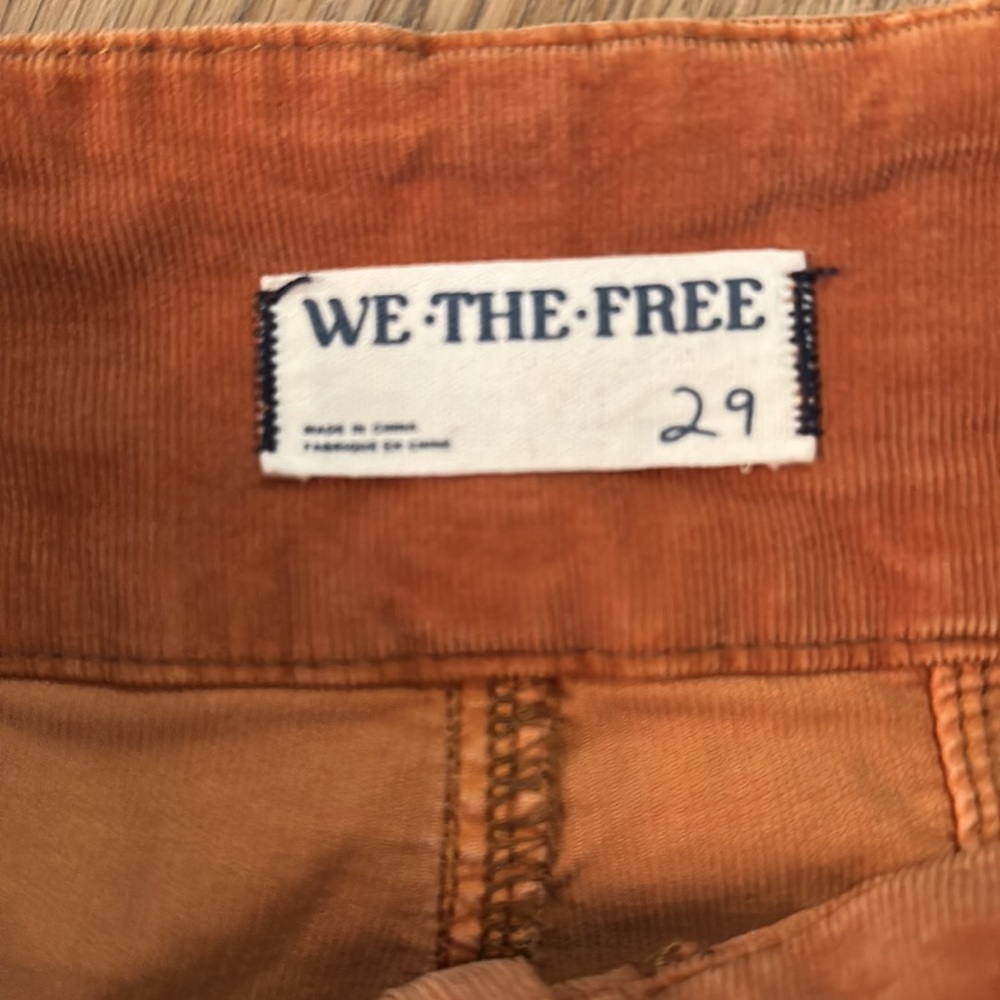 Free People Jayde cord flare jeans. Size 29 orange - Picture 6 of 7